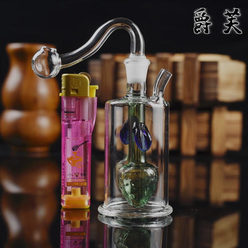 爵芙37圆管水烟壶双重过滤玻璃水烟壶 静音水烟壶全套 水烟斗 配送