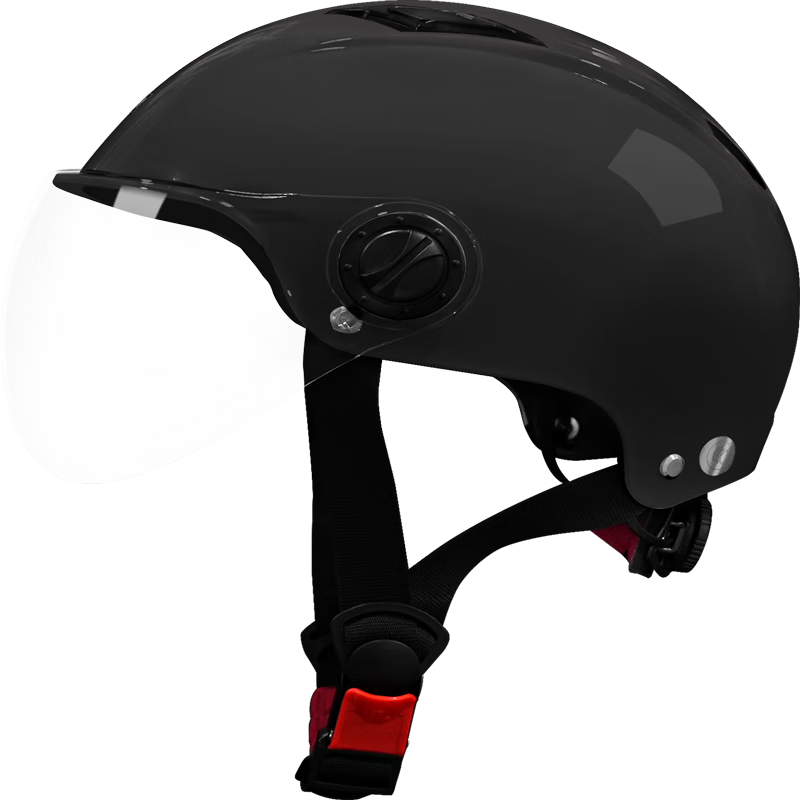 雅迪（yadea）经济款镜片3C头盔-黑色 电瓶车电动车 摩托车春夏秋季男女通用骑行