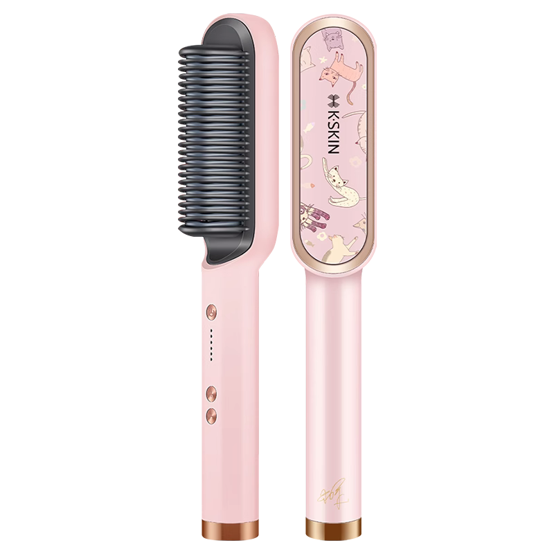 金稻直发梳神器直发棒直发器梳子卷直两用蓬松顺发卷发梳头发定造型美发梳 送女友生日礼物 KD380猫咪单品 30mm