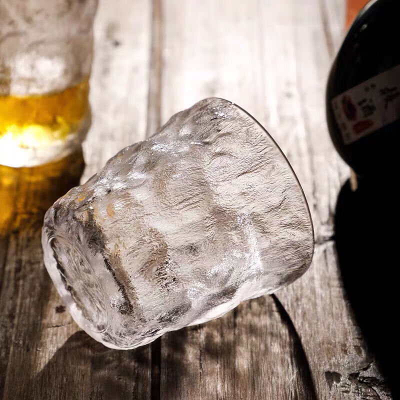 北极象  ff冰川杯北欧ins风简约高颜值水杯冰川纹玻璃杯水杯红酒杯咖啡杯子 矮款冰川纹(300ml)
