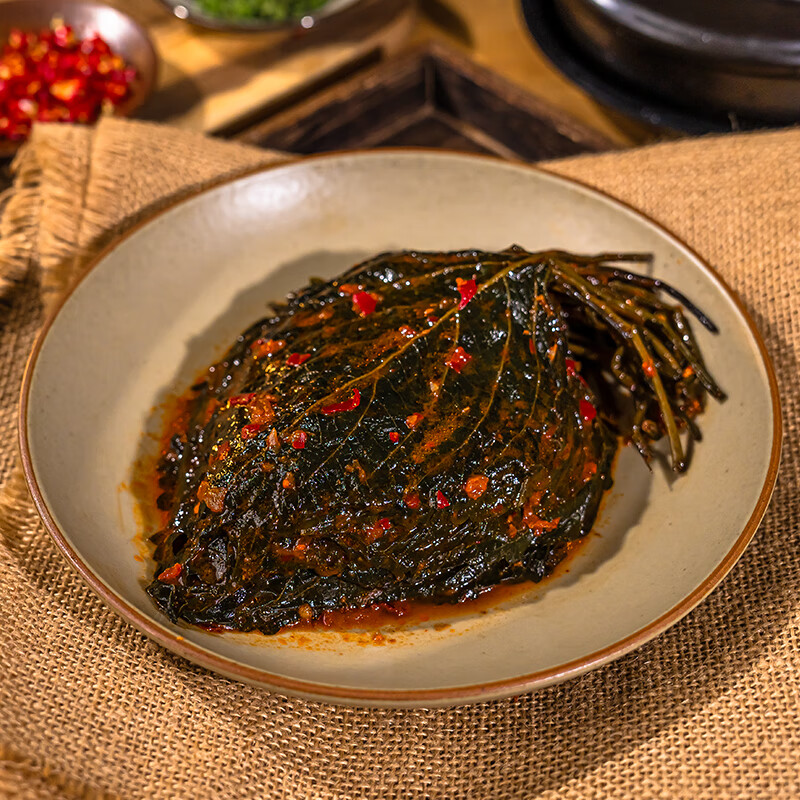 朝百农延边朝鲜族苏子叶泡菜韩式腌紫苏咸菜下饭菜小咸菜韩国泡菜辣