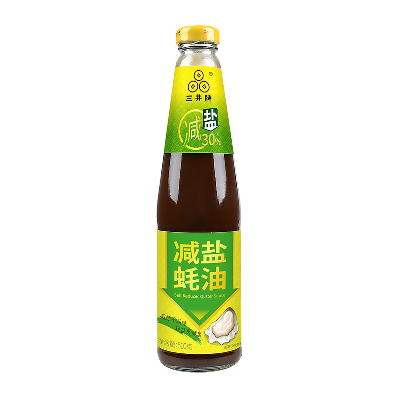 三井牌 减盐蚝油500g 炒菜轻盐薄盐腌肉蘸料火锅调味品