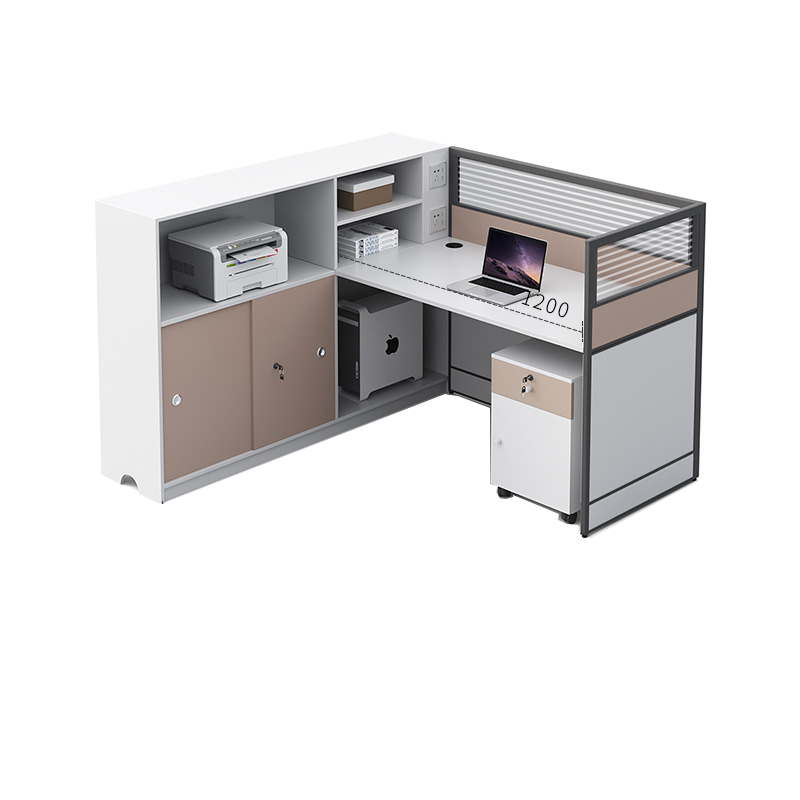 质辛 办公家具 高柜员工桌 财务办公桌子简约现代双人面对面职员卡座 办公桌椅组合4/6人位 1.5米单人-无小柜