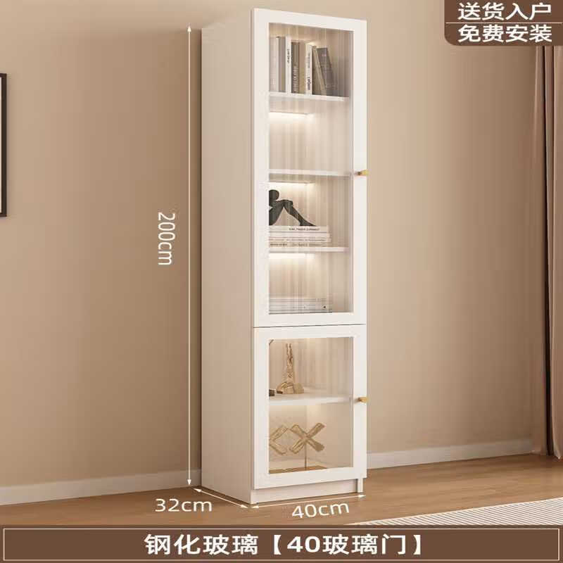 优只展示柜玻璃柜陈列柜样品柜书柜落地现代简约储物柜子家用客厅展示