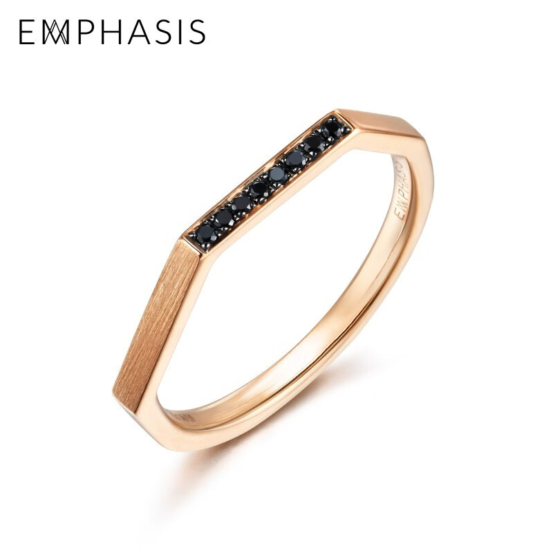 EMPHASIS艾斐诗M「冠」系列玫瑰金18K金黑钻石戒指90603Rad订制约6周 17圈
