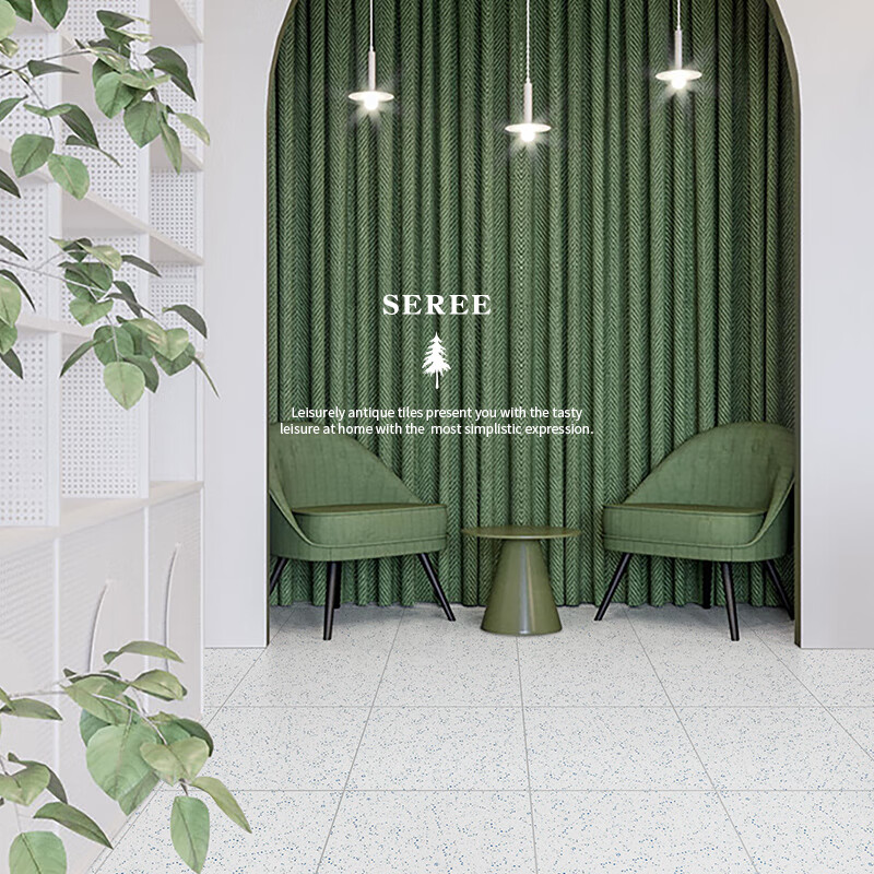 思力 北欧蓝色小清新仿水磨石瓷砖现代简约客厅餐厅门店600*600地面砖