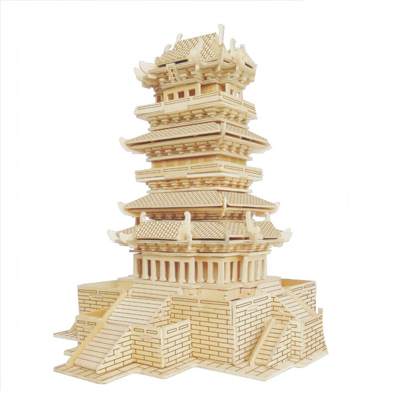 千惠侬联木制仿真模型diy玩具木质拼装立体拼 aw-021(鹳雀楼)