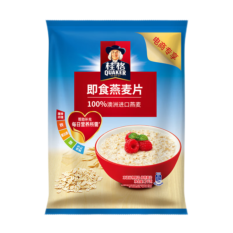 ���QUAKER�� ��ʳ����Ƭ1000g��װ�������ԭζ����Ӫ�����������Ƭ ԭζ1000g*1��