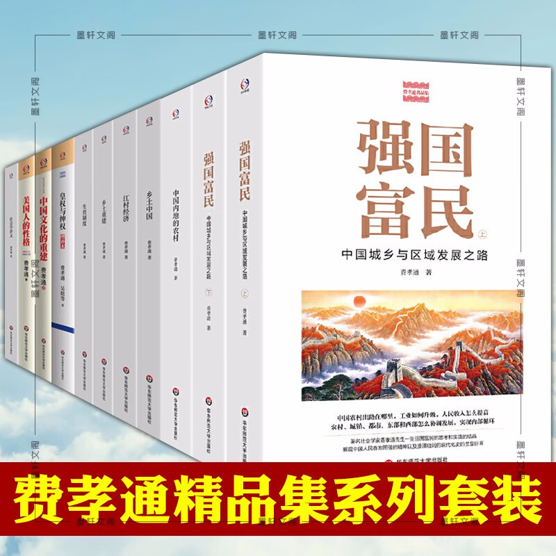 费孝通文集（套装10种11册）：乡土中国+乡土重建+生育制度+社会学讲义+强国富民+中国内地的农村+美国人的性格+江村经济+中国文化的重建+皇权与绅权  华东师范大学大学
