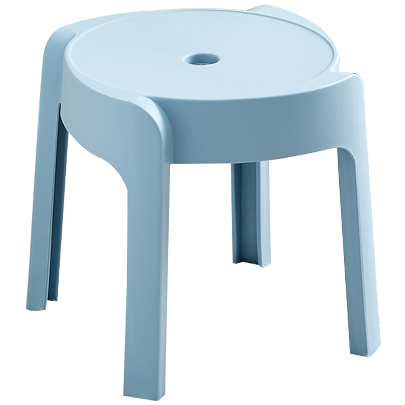 新颜值 小凳子家用塑料凳加厚小板凳圆凳茶几凳浴室凳矮凳YZ518 蓝色