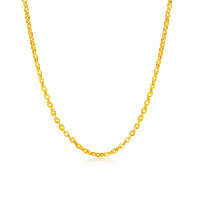 先恩尼(shining&time) 黄金女士金项链 足金项链o字链十字扣圈女款