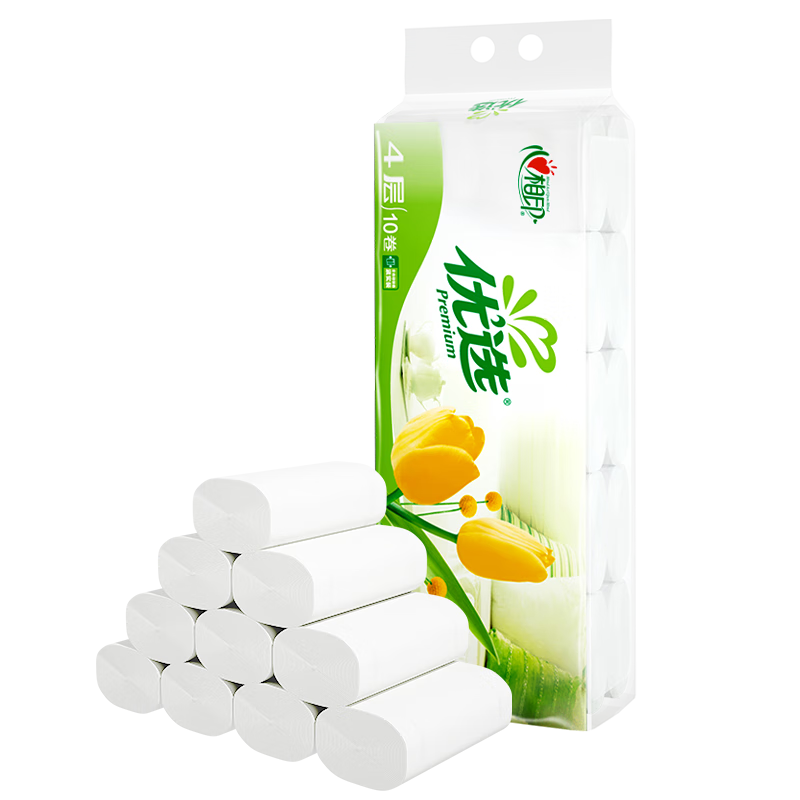 心相印 卷纸无芯卷纸优选系列4层75克10卷x1提