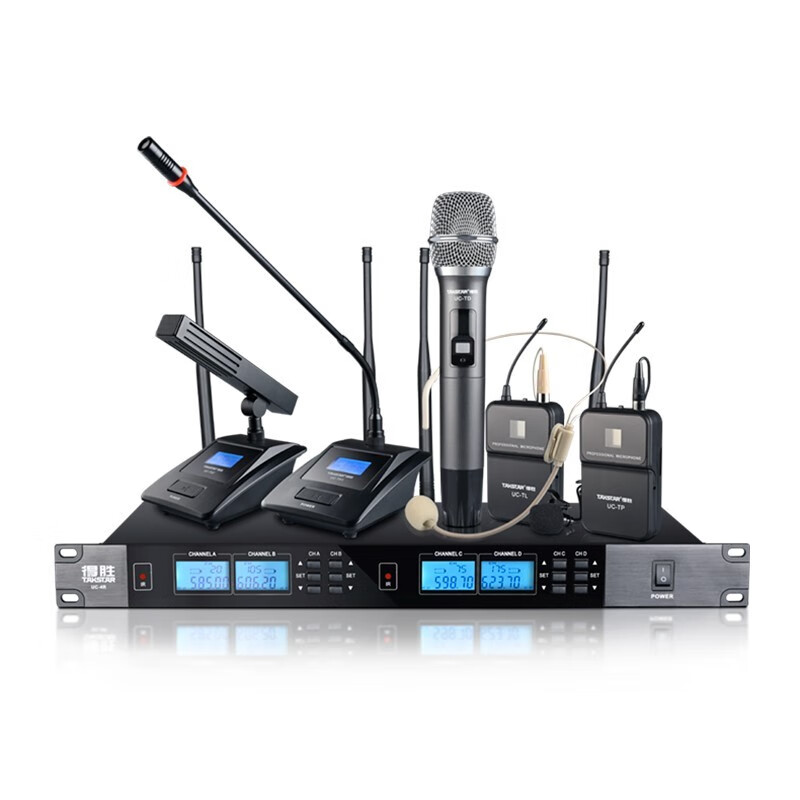 得胜（TAKSTAR）TS-3310UH专业远距离无线话筒 一拖二会议家用声卡直播舞台演出唱歌校园演讲主持专用领夹式麦克风 UC-2R 无线头戴式麦克风