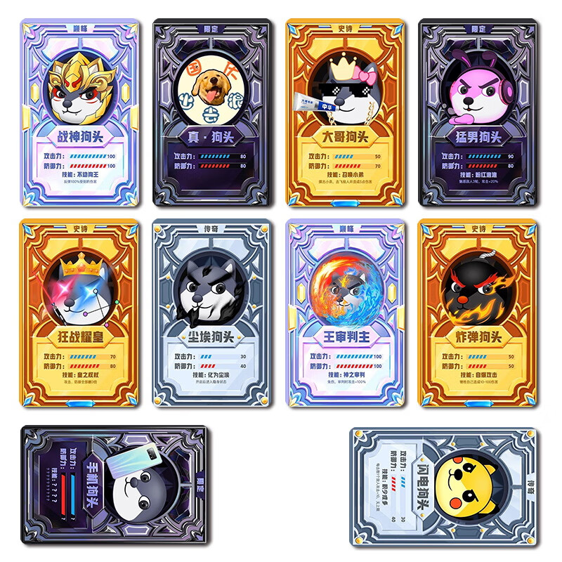 好沐音(haomuyin)狗头大作战卡包全12张收纳盒狗头卡贴学生公交门禁卡