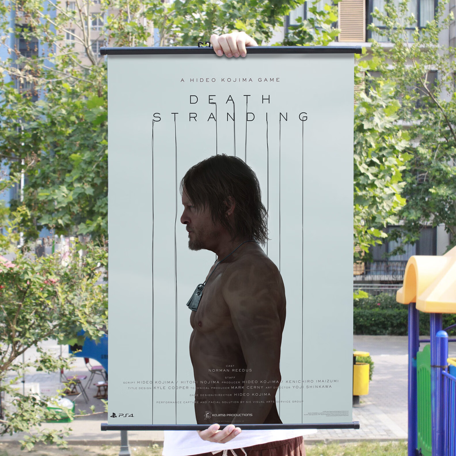 贝木惠(beimuhui)死亡搁浅周边 弩哥/拔叔主题挂画/布制装饰海报小岛