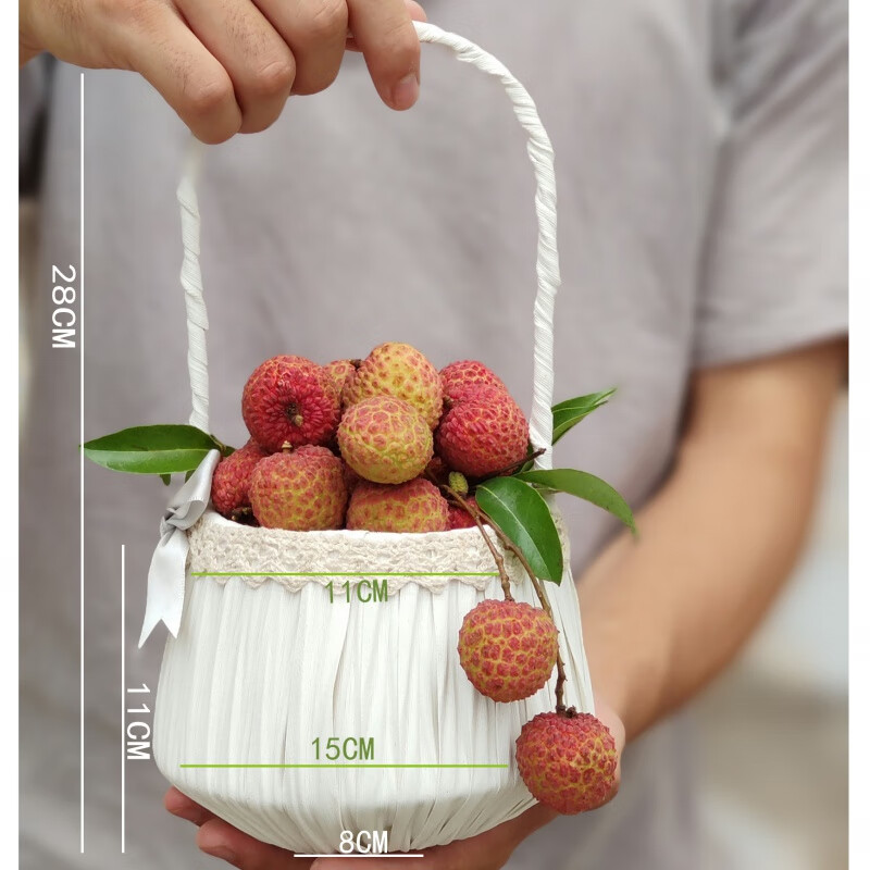 珂楚花童花篮手花童花篮提花篮清新花束装饰手工仿藤编花篮插花花童婚