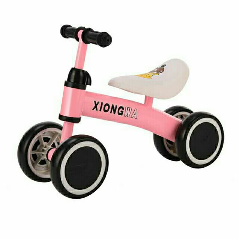 儿童滑行车平衡车无脚踏溜溜车1-2-3岁宝宝学步车妞妞车 普通款+粉色+赠送工具