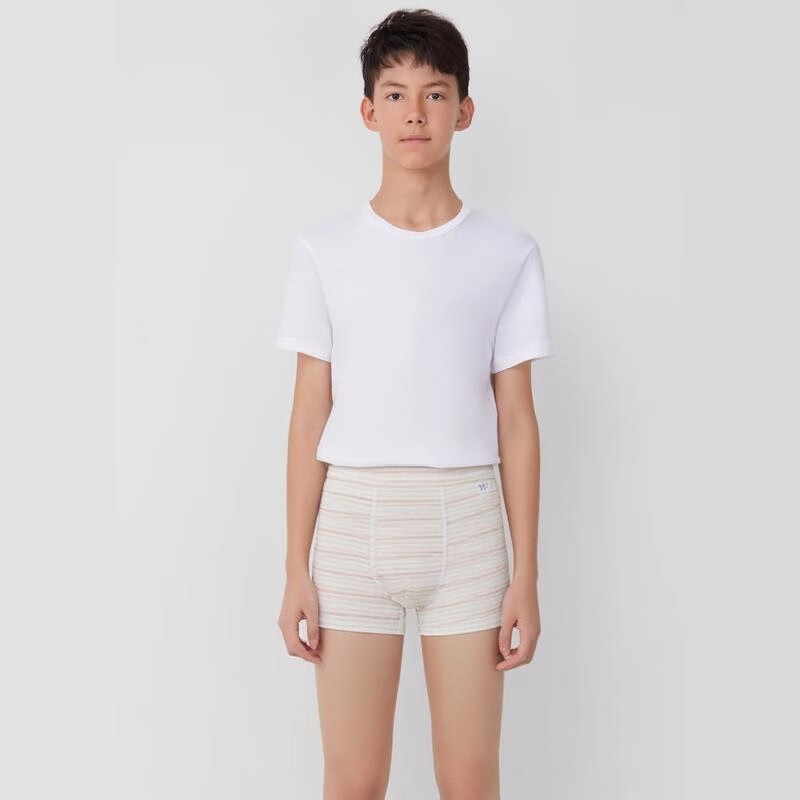 米宝儿内裤男款儿童纯棉夏季薄款男童四角加肥加大男孩少年平角A类短裤 混色 条纹 4条 6XL 身高150-160体重135-155斤