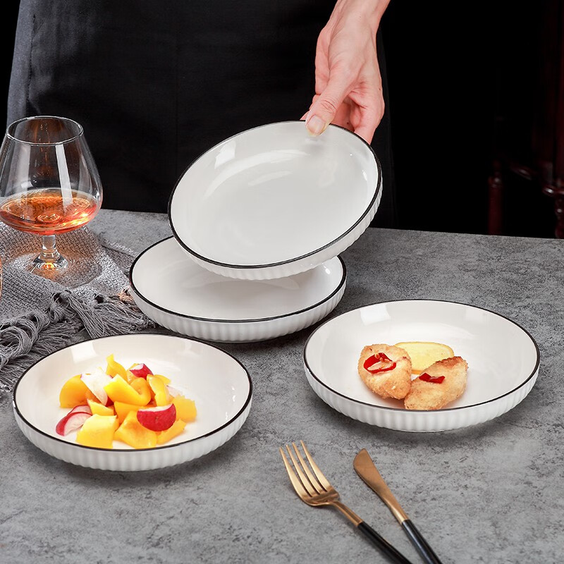 孟垣套装饭碗面碗碗盘竖纹欧式碗碟餐具是用什么外包装的呀？