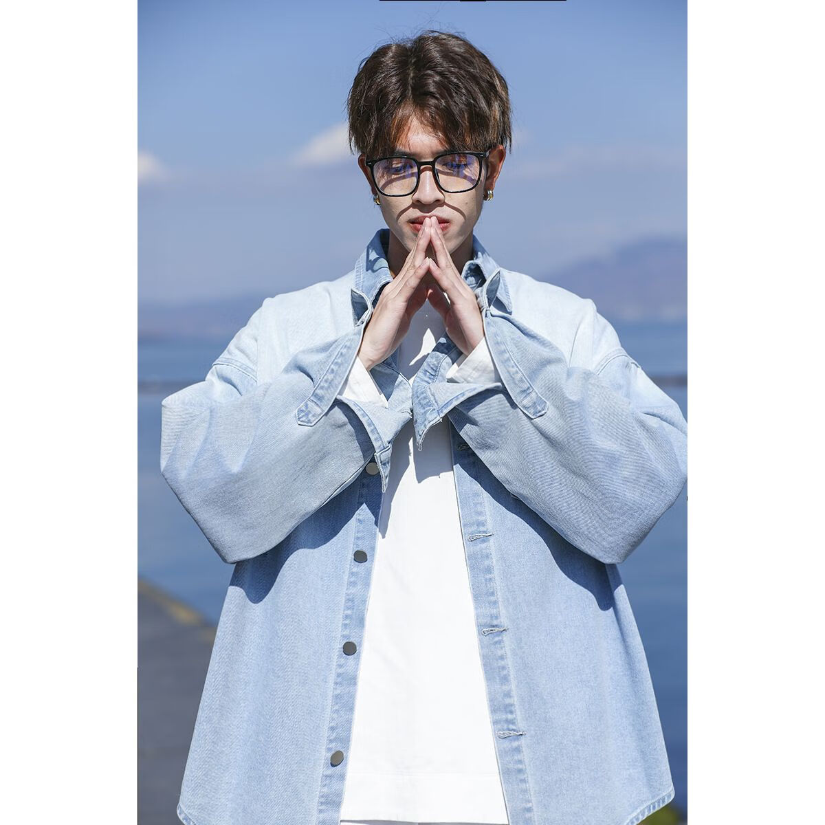 倍安伦(beianlun)阳光干净牛仔衬衫男牛仔衬衫男士长袖衬衣春季痞帅