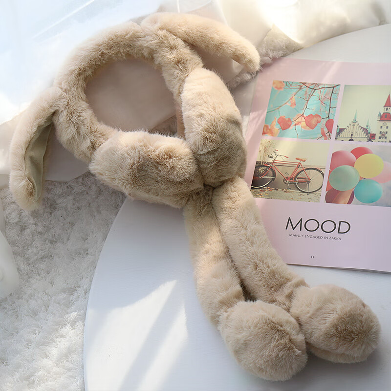 sandrac lynn会动的兔耳朵冬季女儿童可爱耳罩耳捂冻耳保暖护耳朵神器