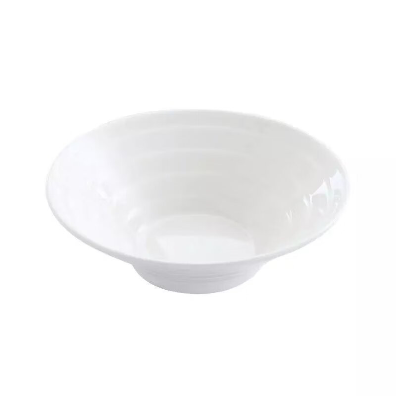 【精选】纯白陶瓷汤碗麻辣烫碗大号水煮鱼碗拉面碗家用沙拉碗高颜 7英寸喇叭碗1个装