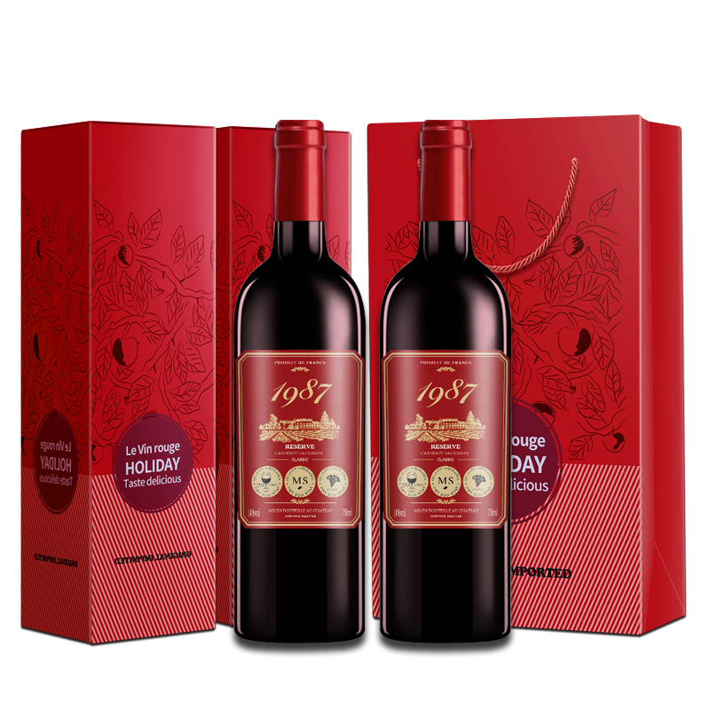 莱丁堡年货礼盒【1987限定】法国进口莱丁堡1987干红葡萄酒750ml 年货礼盒+海马刀