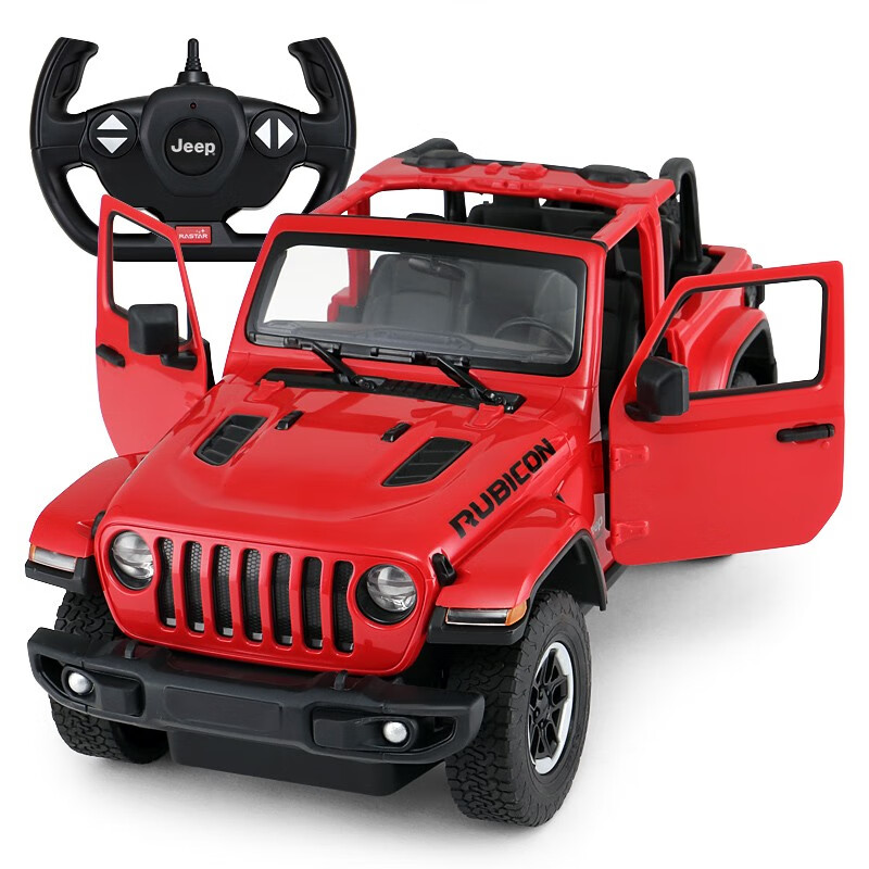 星辉(Rastar) 遥控车跑车儿童男孩玩具车遥控车模型USB充电电池吉普牧马人 1：14 79460红图片