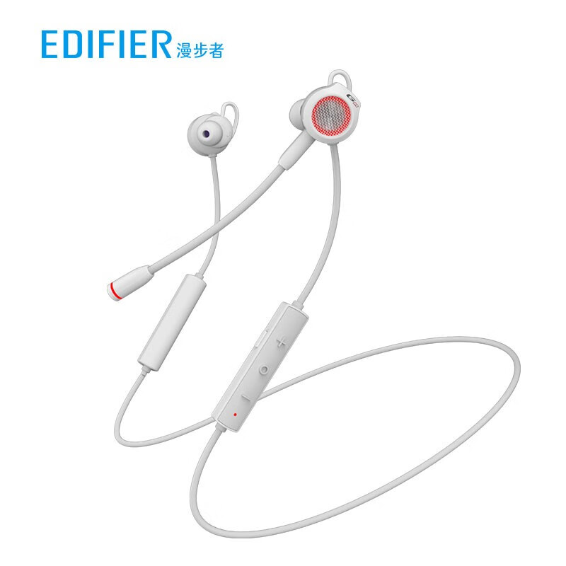 漫步者（EDIFIER) HECATE GM3无线蓝牙游戏音乐运动耳机带灯光入耳式电脑手机麦克风 手游耳麦和平精英 白色