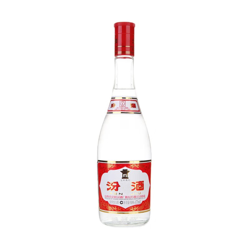 清香型白酒　475ml 汾酒红盖玻汾42%vol 清香型白酒475ml*6瓶整箱装【报价价格评测