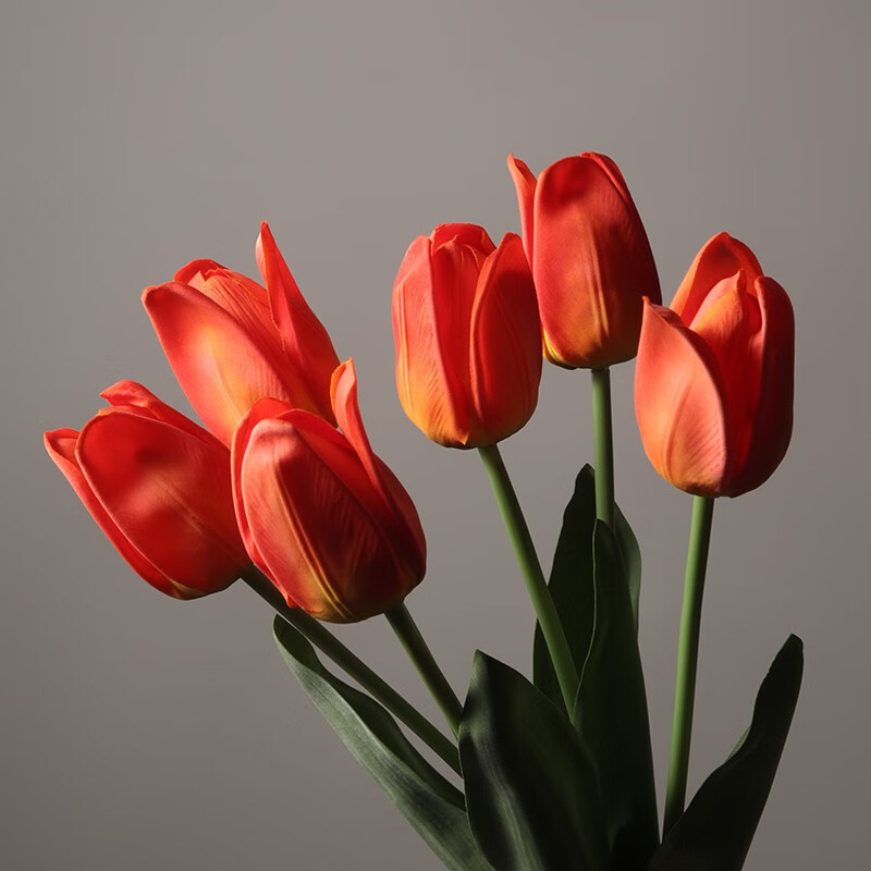 贝汉美(bhm)ins风郁金香仿真花花束摆件假花客厅桌面插花装饰品 仿真