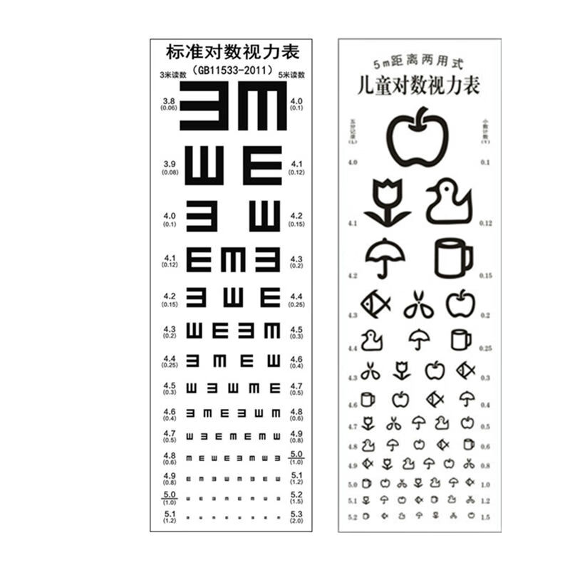 2021新款视力表标准儿童家用视力表标准挂图对数测眼睛度数 双 e 儿童