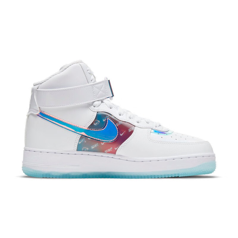 耐克nike air force 1 af1白镭射 电玩像素 高帮空军一号 板鞋 dc2111