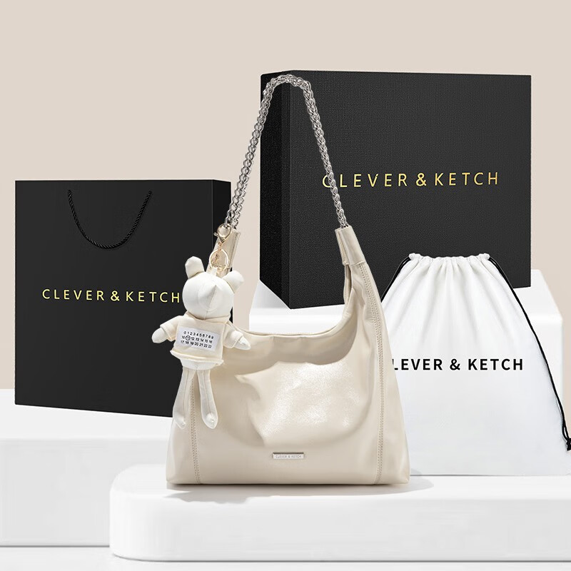 clever & ketch包包女包软皮托特包新款生日礼物送女友春夏质感链条包