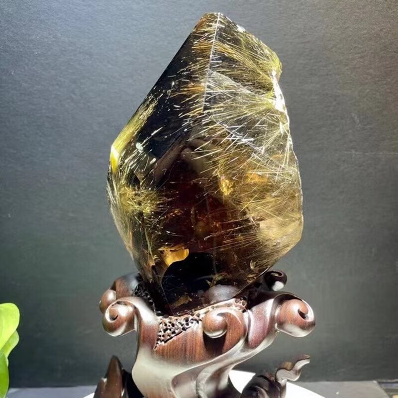 诺源收藏级 天然钛晶原石景石摆件 颜色金黄 家居办公礼品