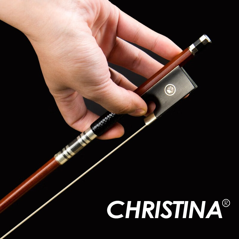 克莉丝蒂娜（Christina） 小提琴弓 天然白马尾G01乌木鱼眼小提琴琴弓 如图 1/2