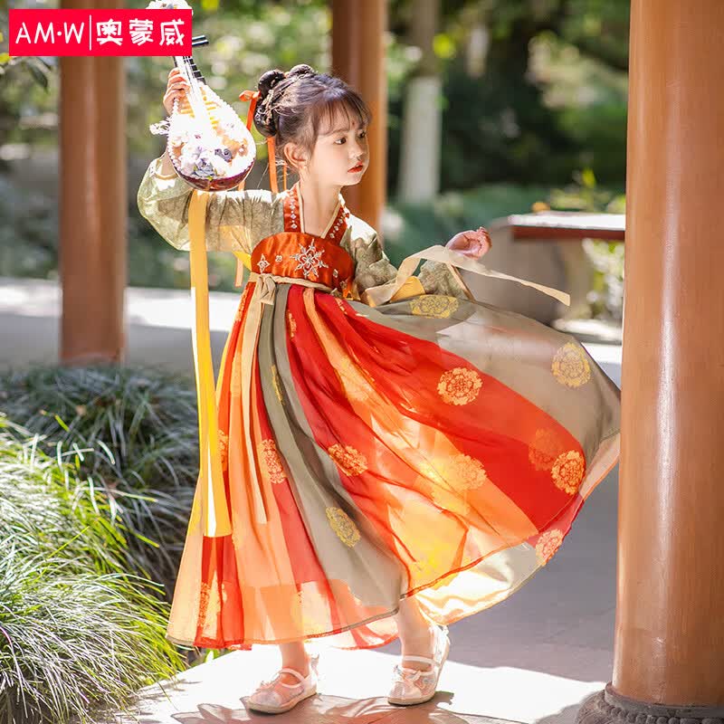 奥蒙威儿童汉服女童春秋连衣裙古装超仙公主古风襦裙TZ-12敦煌长袖120使用感如何?