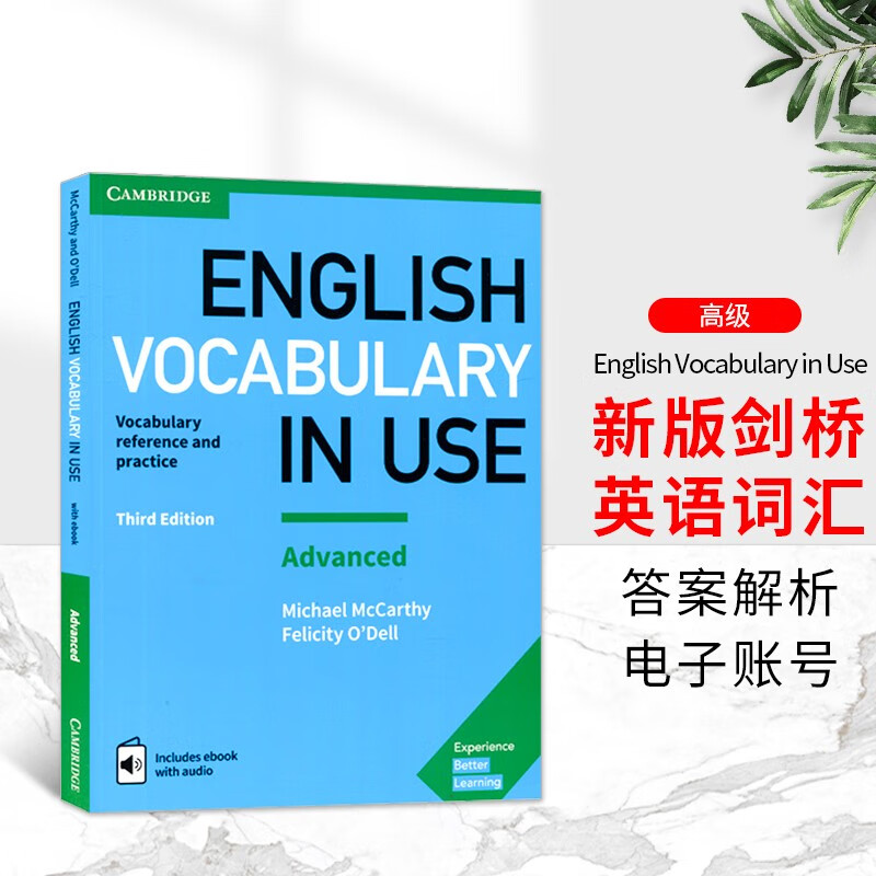 原版进口剑桥英语词汇书 English Vocabulary in Use 高级 小学初中高中英文英式英语教材大全自学教材工具书