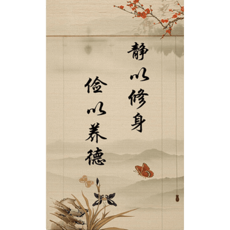 月春楣新中式禪意竹席隔斷屏風(fēng)卷簾印花竹簾門簾定制圖案遮光遮陽簾茶樓 靜以修身