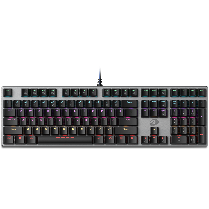 Dareu 达尔优 机械师合金版 108键 有线机械键盘 黑银色 达尔优红轴 混光