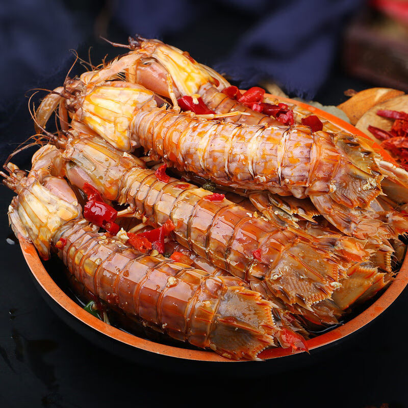 禾澹麻辣皮皮虾肉即食熟食海鲜即食罐装小零食冷冻琵琶虾扒虾爬虾 香
