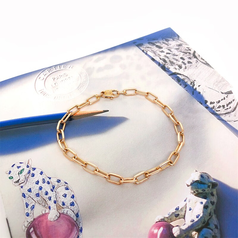 【二手95新】卡地亚男士 斯巴达玫瑰金手链 链长18-20 cm