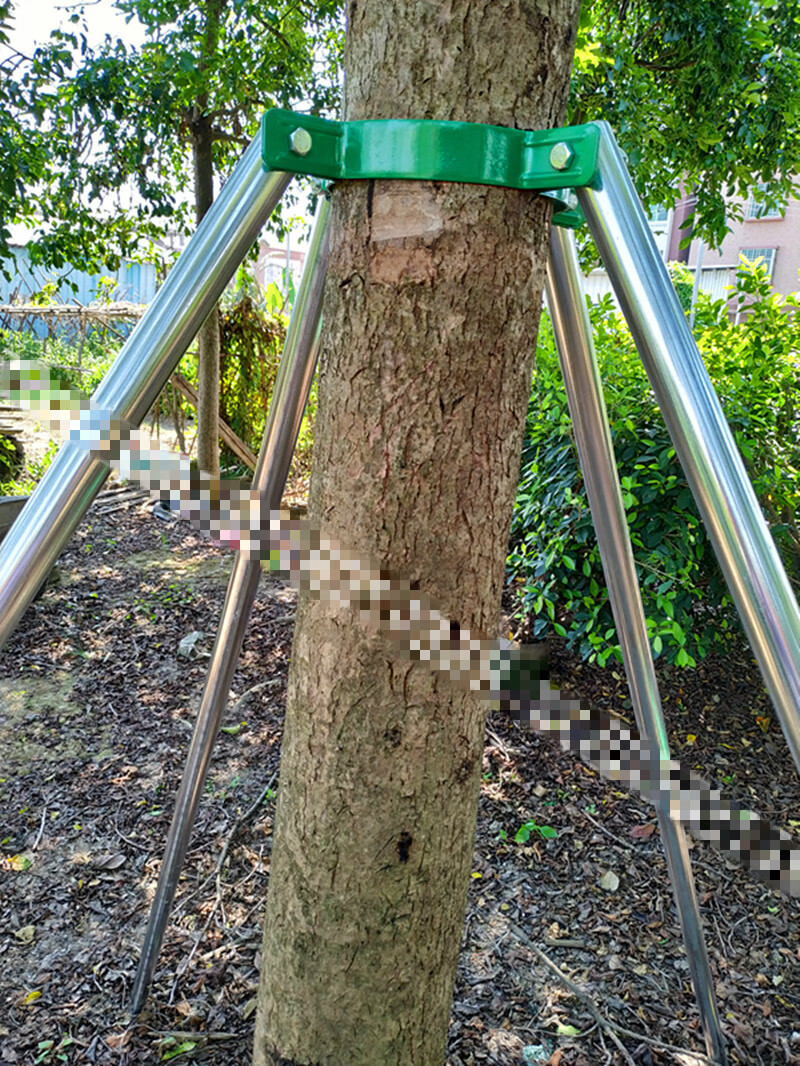 定制镀锌钢管树木支撑架 金属铁抱箍固定器 园林绿化防风大树撑杆 1
