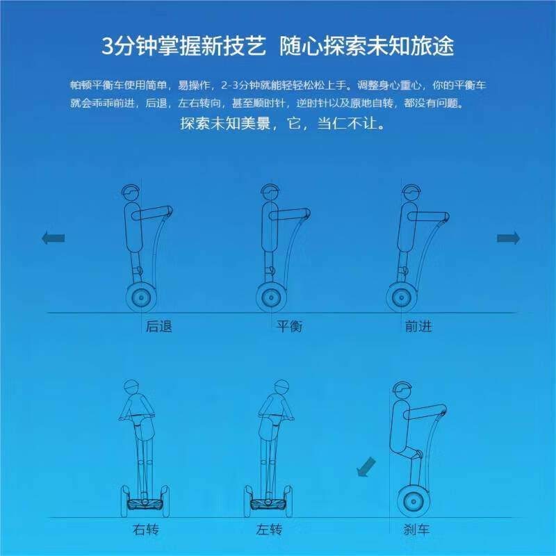 帕顿电动自平衡车儿童7-10岁大带手扶杆成人代步双轮体感车电动滑板车