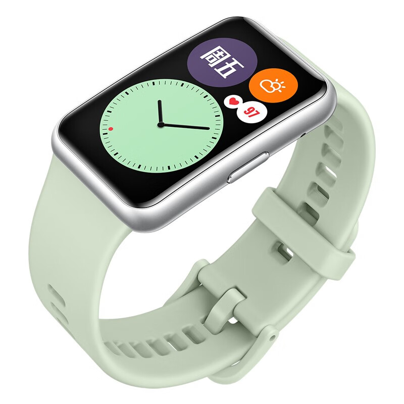 HUAWEI WATCH FIT 华为手表 运动智能手表方形 时尚轻薄/华为快充/全屏触摸/专业运动/健康管理 薄荷绿