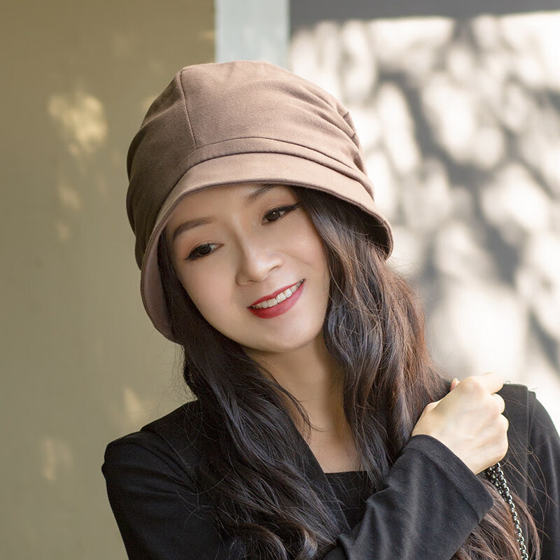德朔年轻妈妈女帽冬款帽子女秋冬百搭圆脸适合时尚潮堆堆月子帽40岁洋