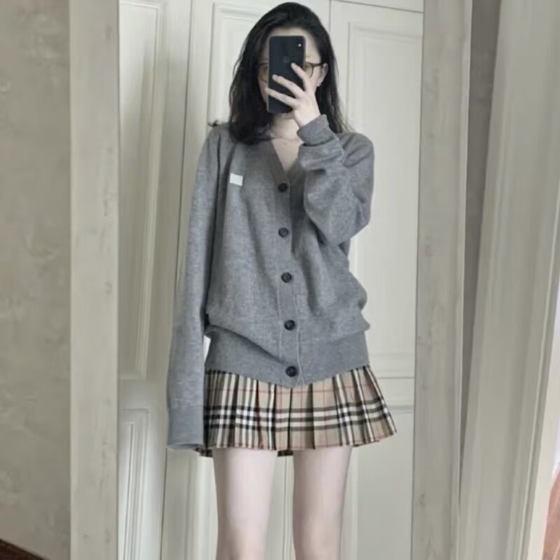 町鸾(tingluan)短裙套装时尚小个子洋气减龄显高秋冬学生穿搭 灰色 s
