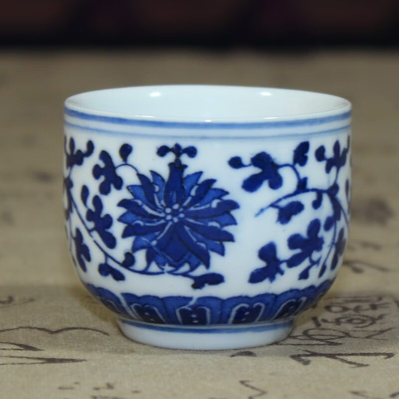 景德镇仿古青花瓷小酒杯白酒杯自酿酒烈酒杯陶瓷a 青花酒杯b款酒杯