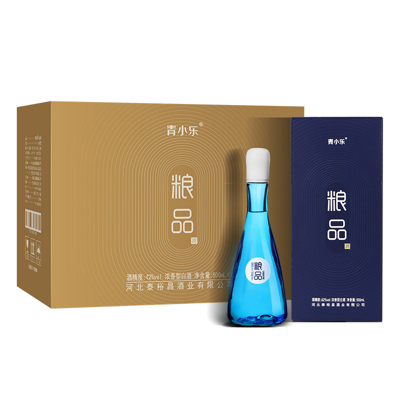 青小乐粮食酒粮品酒浓香型白酒 52%vol 500mL 6瓶 整箱带礼品袋