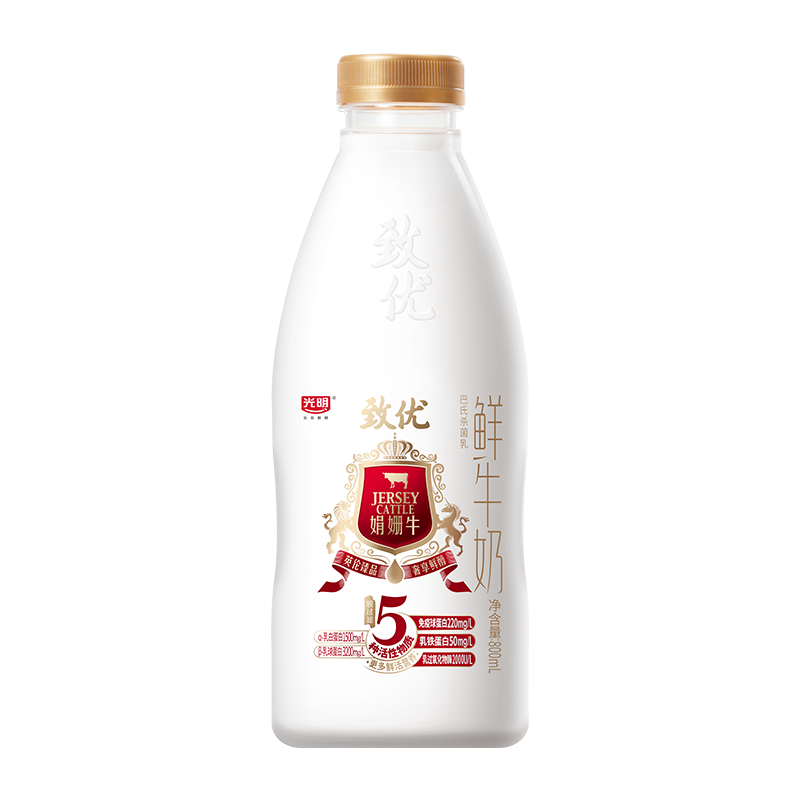 光明 致优 4.0娟姗牛鲜牛奶 800ml*1瓶  家庭装鲜奶 定期购